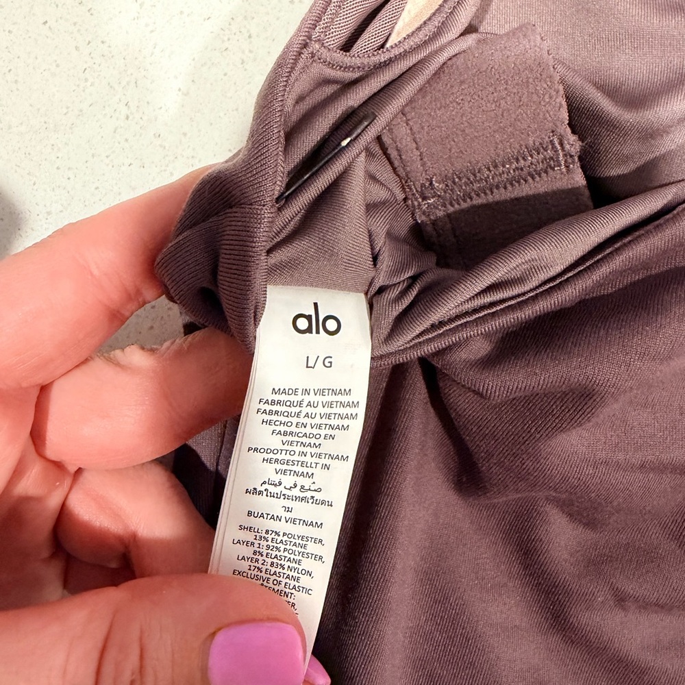 ALO Yoga Women's Dusty Purple Sports Bra - Picture 3 of 3
